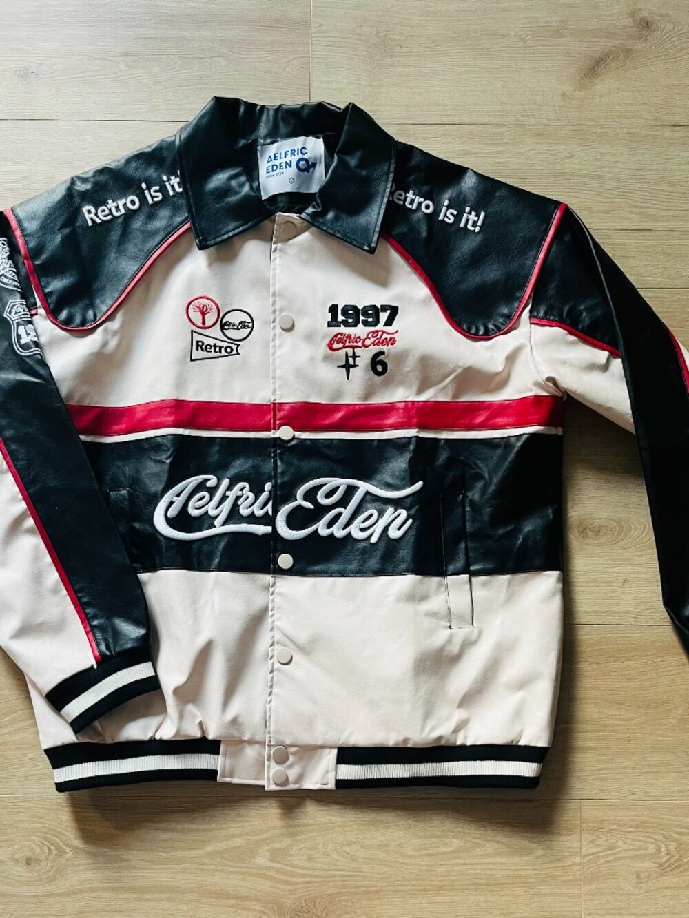 Aelfric Eden 'Y2K' 1997 Retro Look Unisex Faux Leather Jacket Size Large